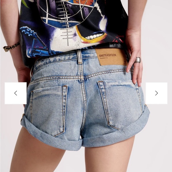 Bandits Low Waist Denim Shorts 
Hendrixe Blue One Teaspoon Size 31 - Picture 6 of 8